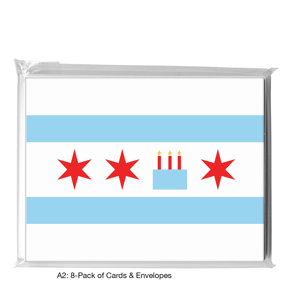 Hello, from Chicago, Greeting Card (8399W), A2 Card 8-Pack, www.printedcanvas.com