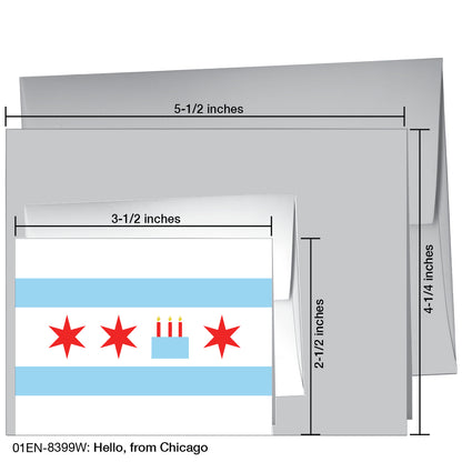Hello, from Chicago, Greeting Card (8399W), Enclosure Card, www.printedcanvas.com