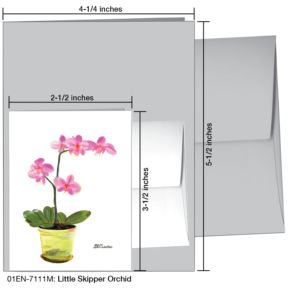 Little Skipper Orchid, Greeting Card (7111M), Enclosure, printedcanvas.com