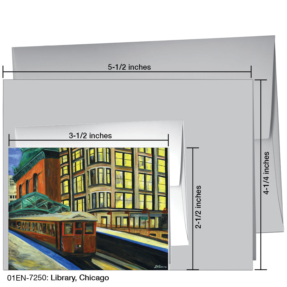 Library, Chicago, Greeting Card (7250A), Enclosure, www.printedcanvas.com