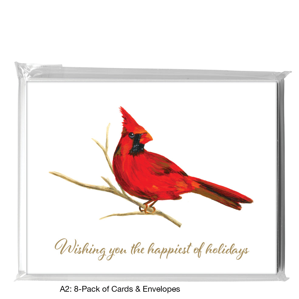 Male Cardinal, Greeting Card (7866A), A2 8-Pack, printedcanvas.com
