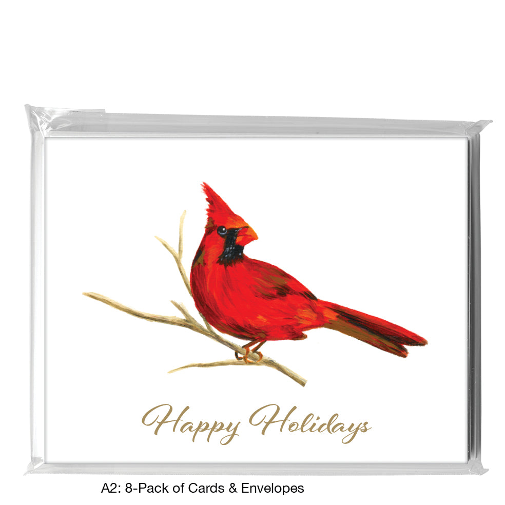 Male Cardinal, Greeting Card (7866E), A2 8-Pack, printedcanvas.com