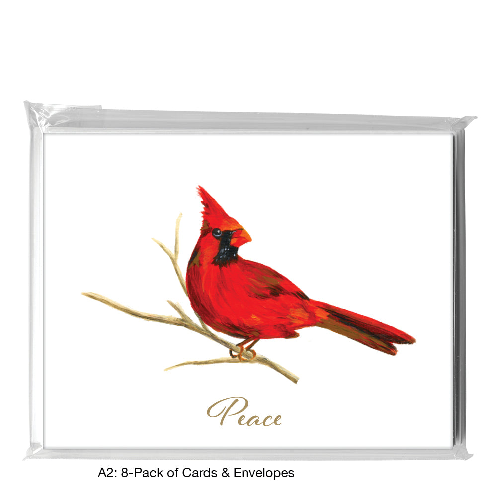 Male Cardinal, Greeting Card (7866F), A2 8-Pack, printedcanvas.com