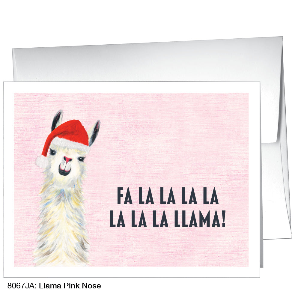 Llama Pink Nose, Greeting Card (8067JA), A2 Card Front, www.printedcanvas.com