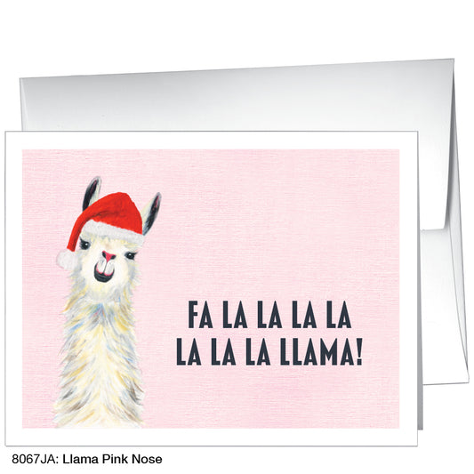 Llama Pink Nose, Greeting Card (8067JA), A2 Card Front, www.printedcanvas.com