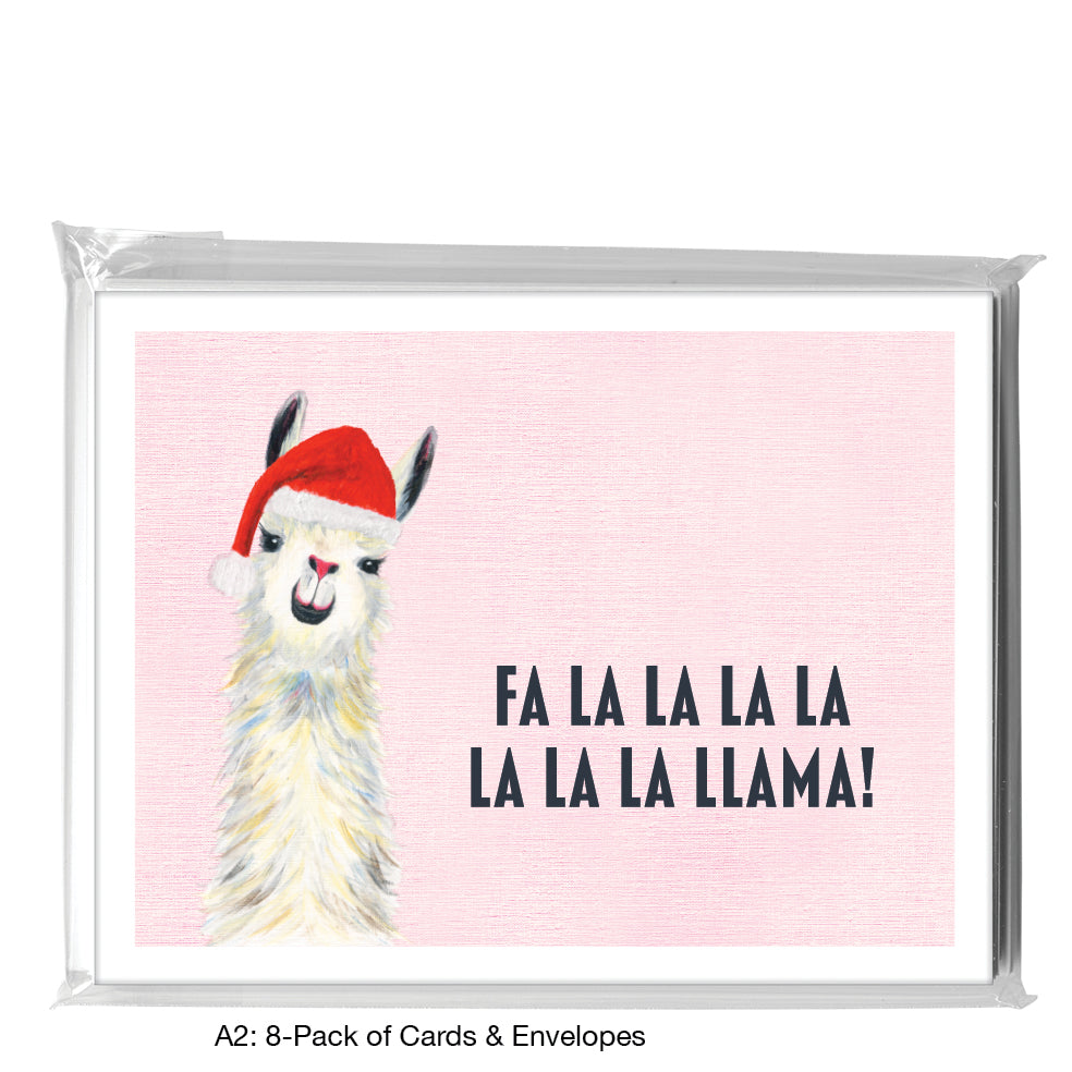 Llama Pink Nose, Greeting Card (8067JA), A2 Card 8-Pack, www.printedcanvas.com