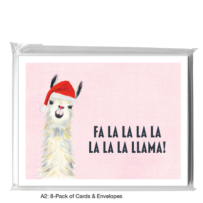 Llama Pink Nose, Greeting Card (8067JA), A2 Card 8-Pack, www.printedcanvas.com