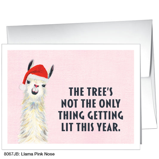 Llama Pink Nose, Greeting Card (8067JB), A2 Card Front, www.printedcanvas.com