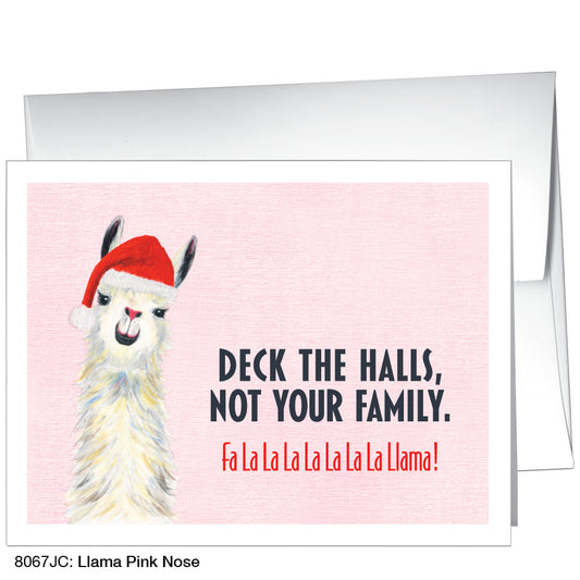 Llama Pink Nose, Greeting Card (8067JC), A2 Card Front, www.printedcanvas.com