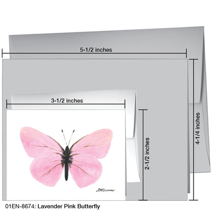 Lavender Pink Butterfly, Greeting Card (8674F), Enclosure Card, www.printedcanvas.com