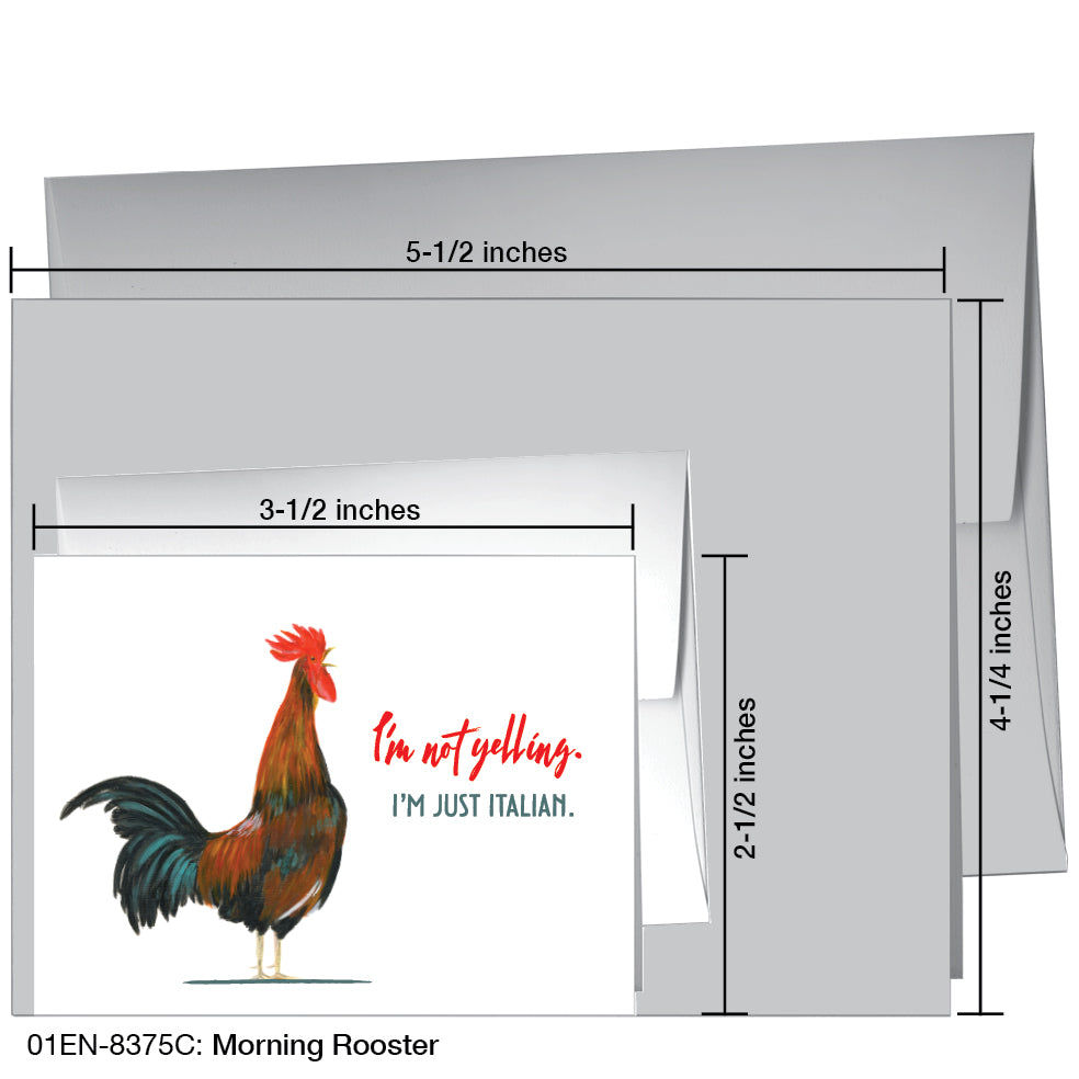 Morning Rooster, Greeting Card (8375C), Enclosure, printedcanvas.com