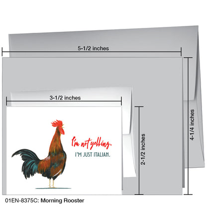 Morning Rooster, Greeting Card (8375C), Enclosure, printedcanvas.com
