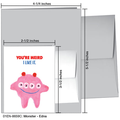 Monster - Edna, Greeting Card (8659C), Enclosure Card, www.printedcanvas.com