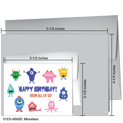 Monsters, Greeting Card (8668B), Enclosure Card, www.printedcanvas.com