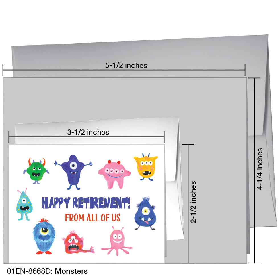 Monsters, Greeting Card (8668D), Enclosure, www.printedcanvas.com