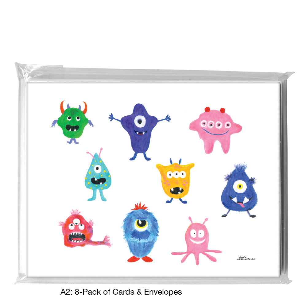 Monsters, Greeting Card (8668F), A2 Card 8-Pack, www.printedcanvas.com