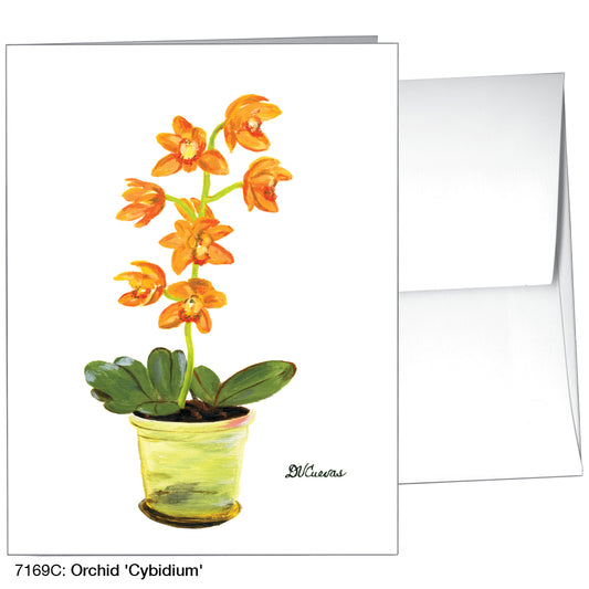 Orchid 'Cybidium', Greeting Card (7169C), A2 Card Front, www.printedcanvas.com