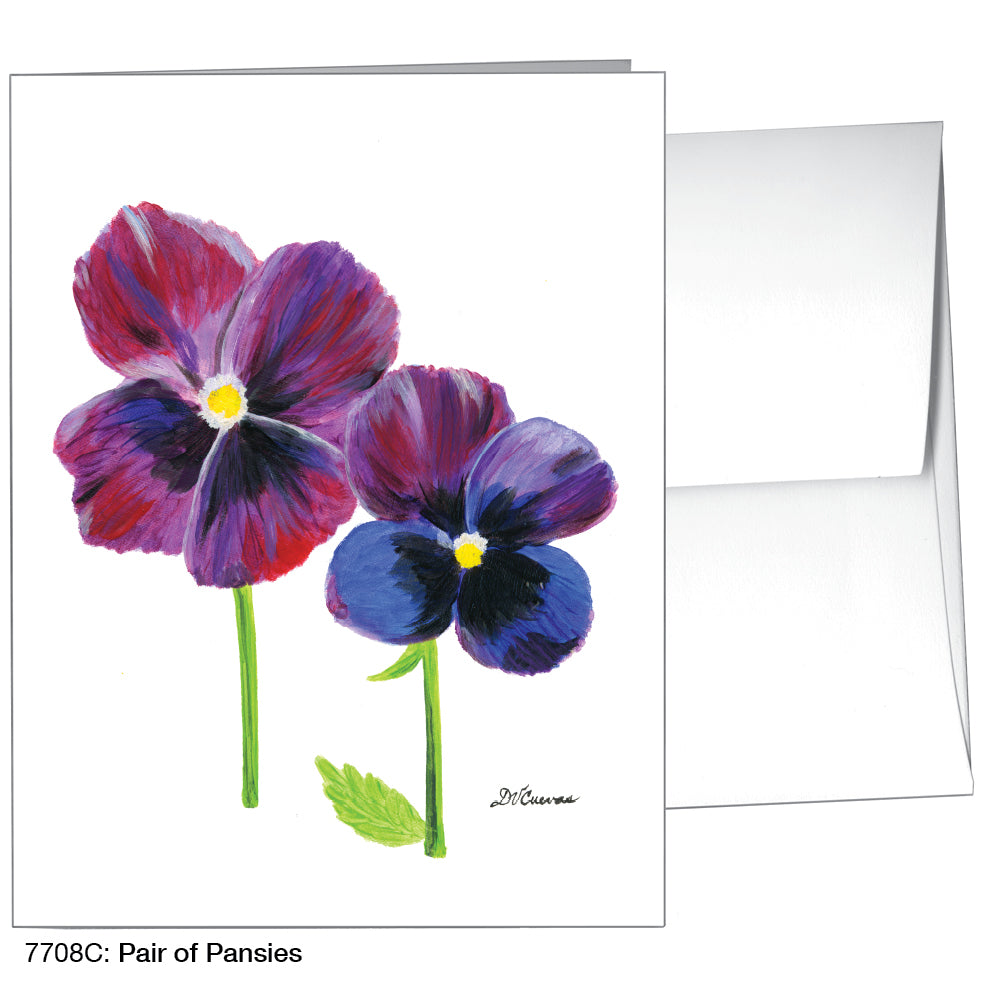 Pair of Pansies, Greeting Card (7708C), A2 Card Front, www.printedcanvas.com