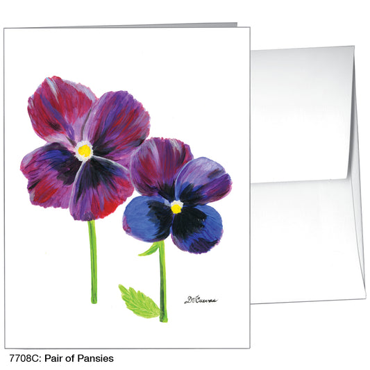 Pair of Pansies, Greeting Card (7708C), A2 Card Front, www.printedcanvas.com