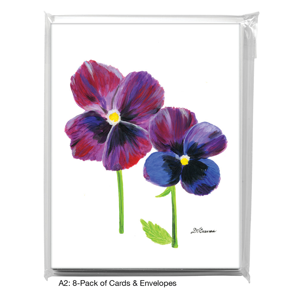 Pair of Pansies, Greeting Card (7708C), A2 Card 8-Pack, www.printedcanvas.com