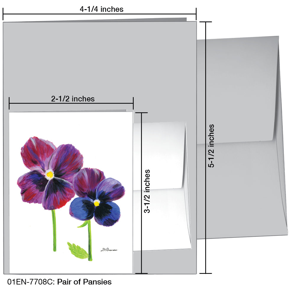 Pair of Pansies, Greeting Card (7708C), Enclosure Card, www.printedcanvas.com