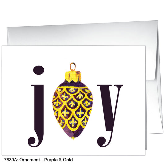 Ornament - Purple & Gold, Greeting Card (7839A), A2, printedcanvas.com