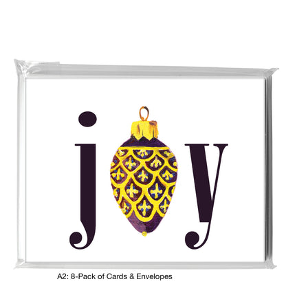 Ornament - Purple & Gold, Greeting Card (7839A), A2 8-Pack, printedcanvas.com
