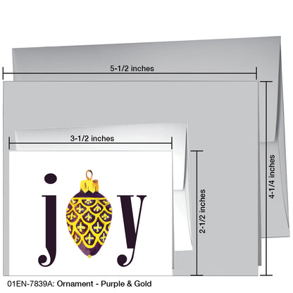 Ornament - Purple & Gold, Greeting Card (7839A), Enclosure, printedcanvas.com