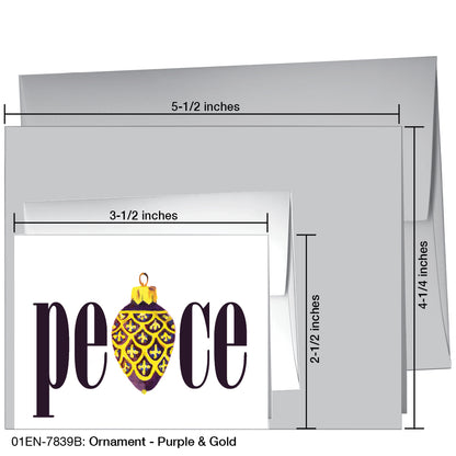 Ornament - Purple & Gold, Greeting Card (7839B), Enclosure, printedcanvas.com