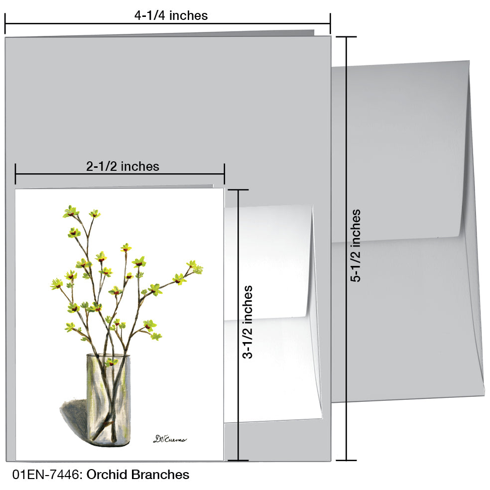 Orchid Branches, Greeting Card (7446), Enclosure, printedcanvas.com