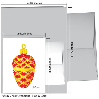 Ornament - Red & Gold, Greeting Card (7788), Enclosure, printedcanvas.com