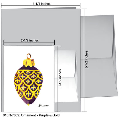 Ornament - Purple & Gold, Greeting Card (7839), Enclosure, printedcanvas.com