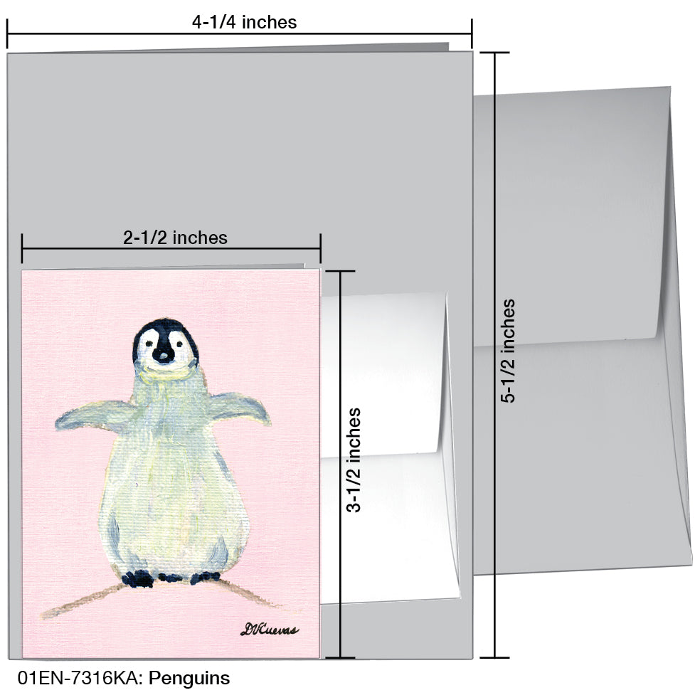 Penguins, Greeting Card (7316KA), Enclosure, printedcanvas.com