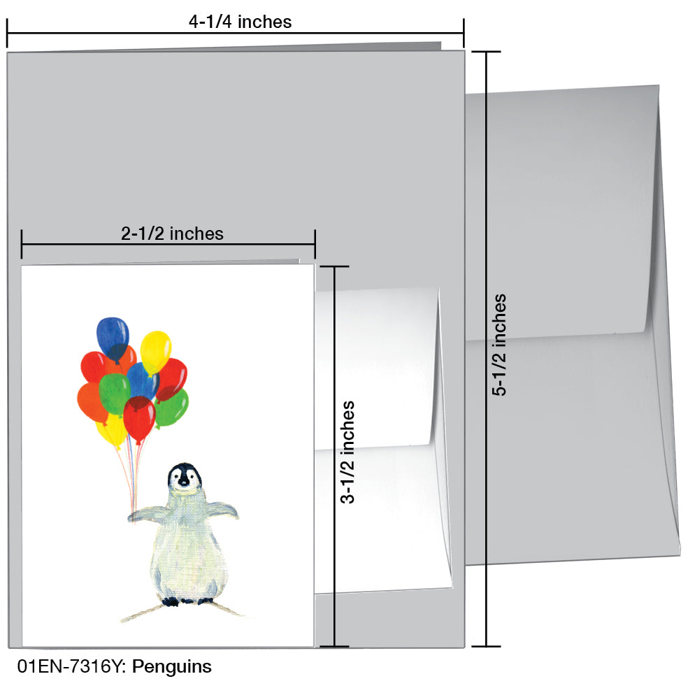 Penguins, Greeting Card (7316Y), Enclosure, printedcanvas.com