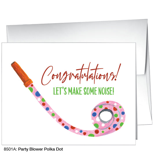 Party Blower Polka Dot, Greeting Card (8501A), A2, printedcanvas.com
