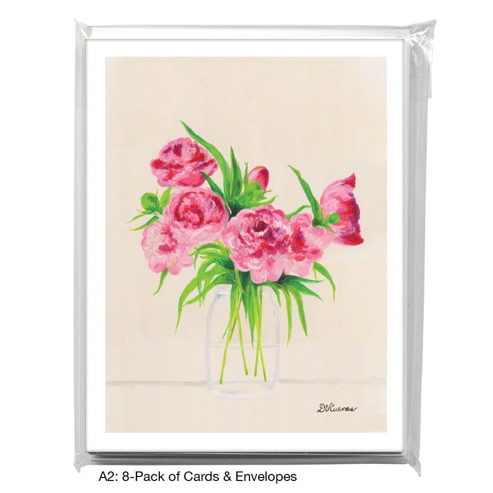 Peonies Seven, Greeting Card (8720A), A2 8-Pack, printedcanvas.com