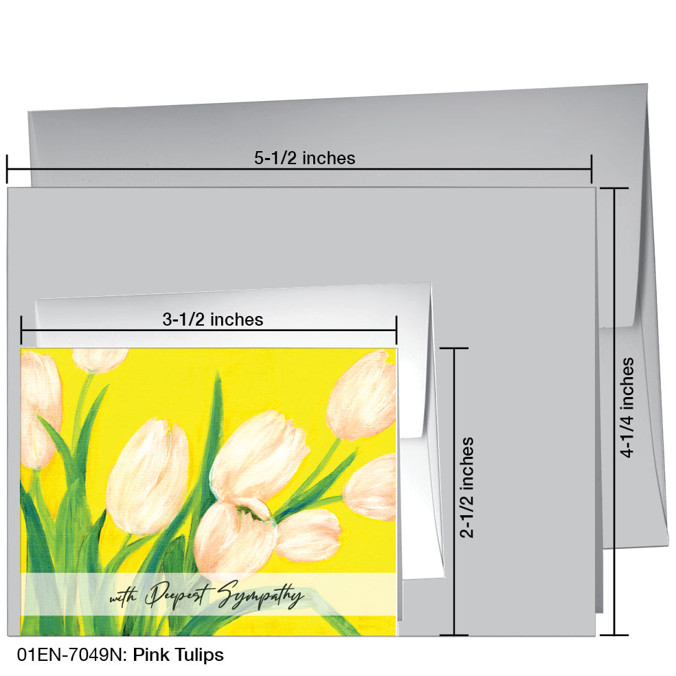 Pink Tulips, Greeting Card (7049N), Enclosure Card, www.printedcanvas.com