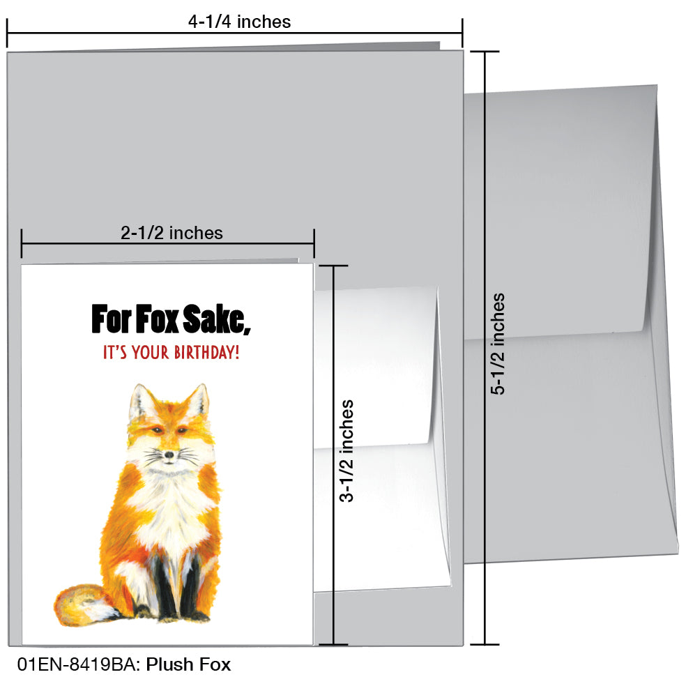 Plush Fox, Greeting Card (8419BA), Enclosure Card, www.printedcanvas.com