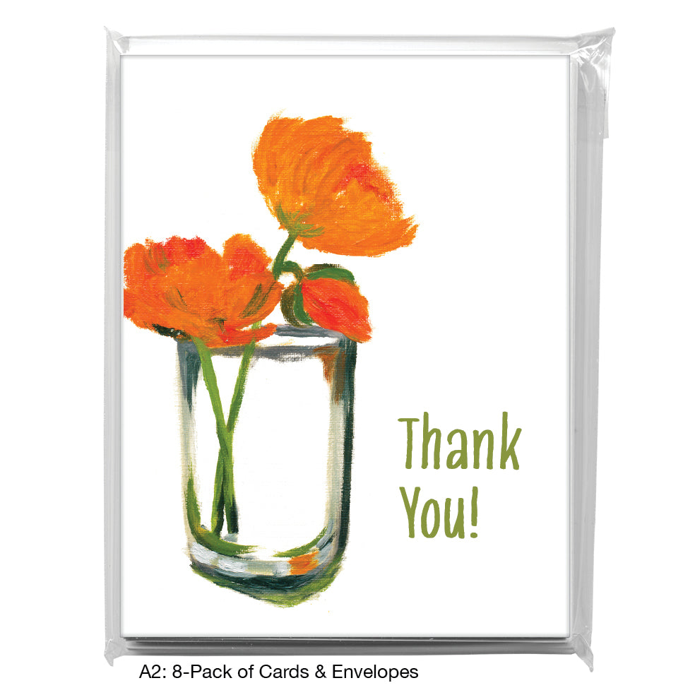 Poppies in Glass, Greeting Card (7110B), A2 Card 8-Pack, www.printedcanvas.com