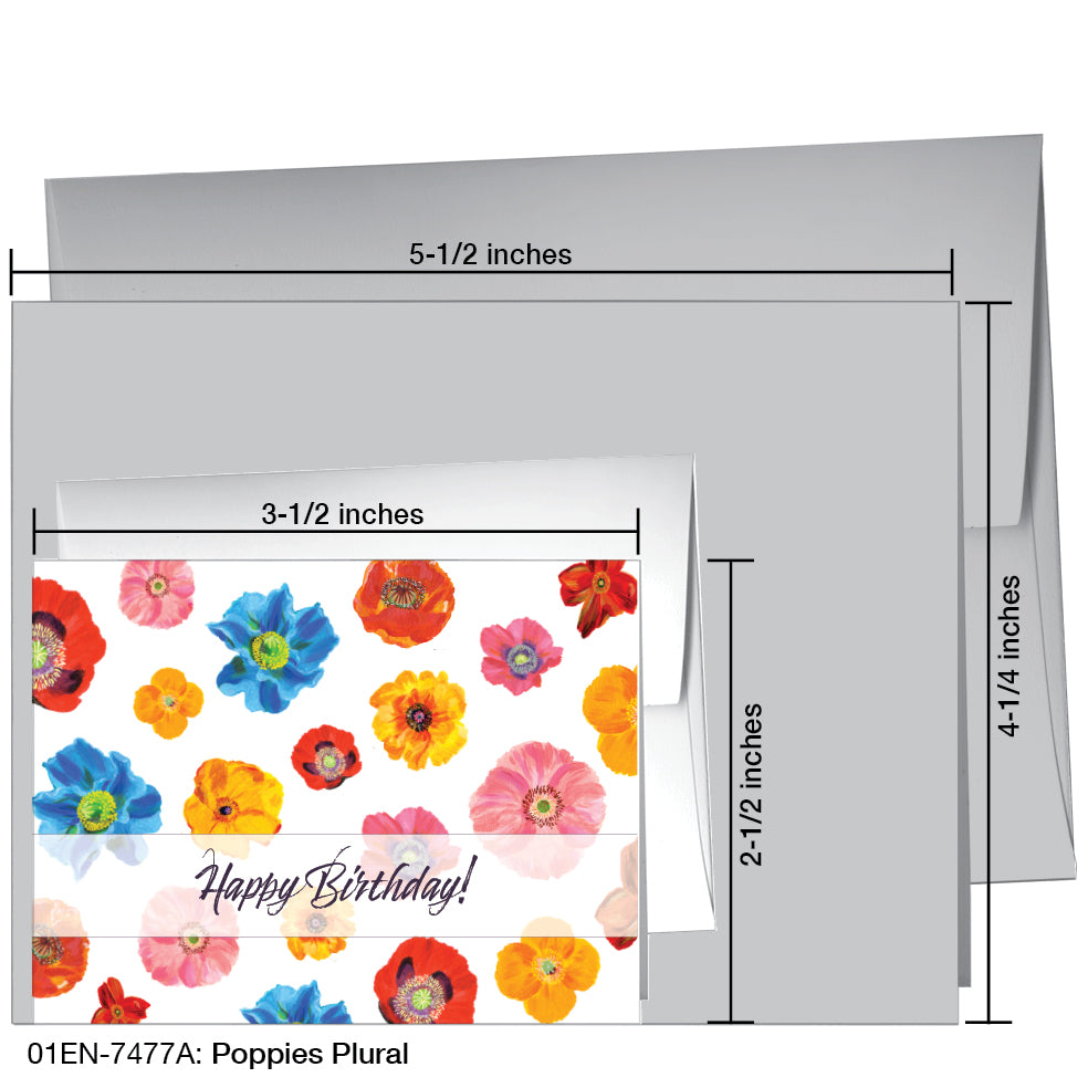 Poppies Plural, Greeting Card (7477A), Enclosure Card, www.printedcanvas.com