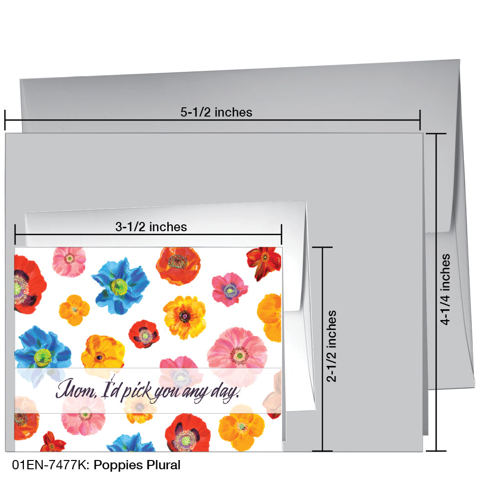 Poppies Plural, Greeting Card (7477K), Enclosure Card, www.printedcanvas.com