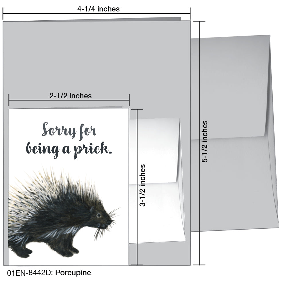 Porcupine, Greeting Card (8442D), Enclosure Card, printedcanvas.com