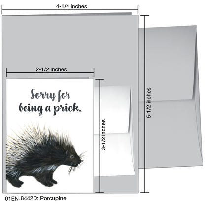 Porcupine, Greeting Card (8442D), Enclosure Card, printedcanvas.com