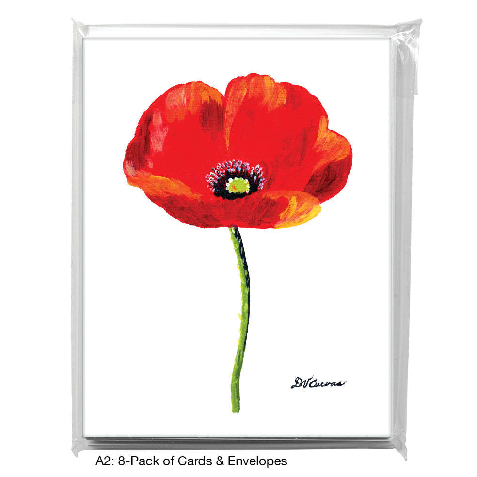 Red Passion Poppy, Greeting Card (7500A), A2 Card 8-Pack, www.printedcanvas.com