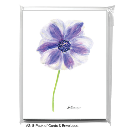 Purple & White Poppy Anemone, Greeting Card (8708), A2 8-Pack, printedcanvas.com