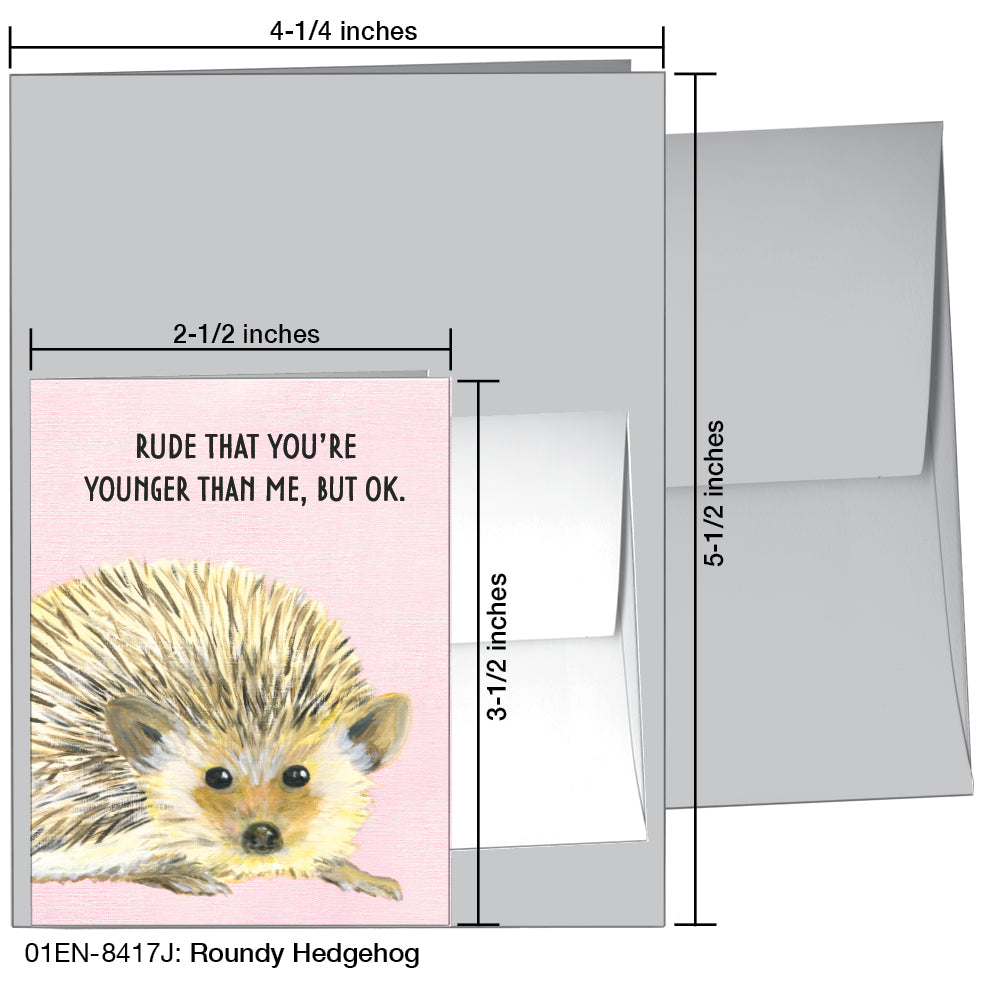 Roundy Hedgehog, Greeting Card (8417J), Enclosure, www.printedcanvas.com