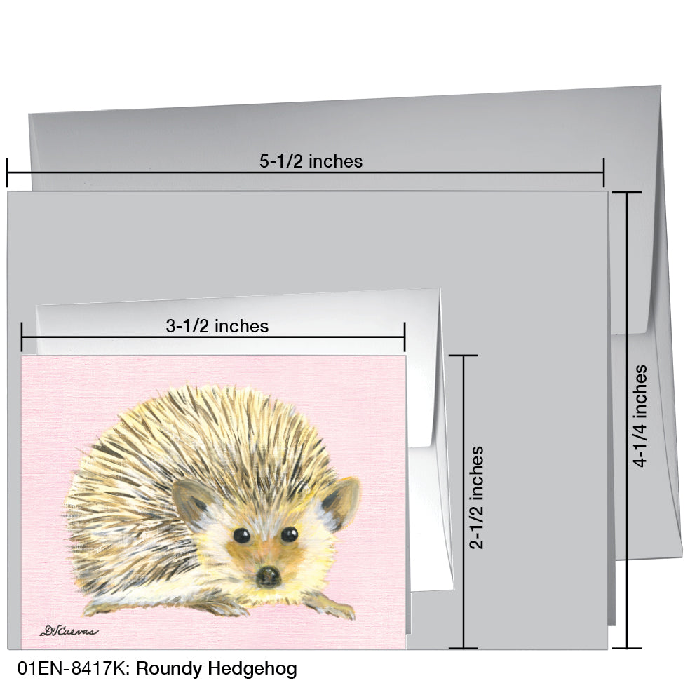 Roundy Hedgehog, Greeting Card (8417K), Enclosure Card, www.printedcanvas.com