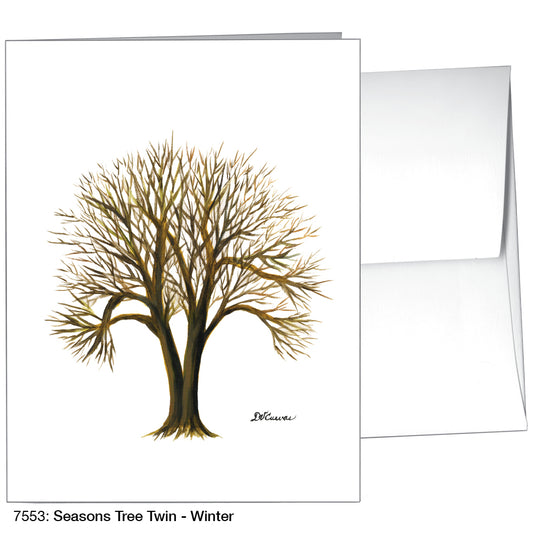 Seasons Tree Twin, Greeting Card (7553), A2, printedcanvas.com