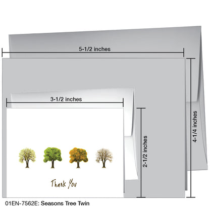 Seasons Tree Twin, Greeting Card (7562E), Enclosure, printedcanvas.com