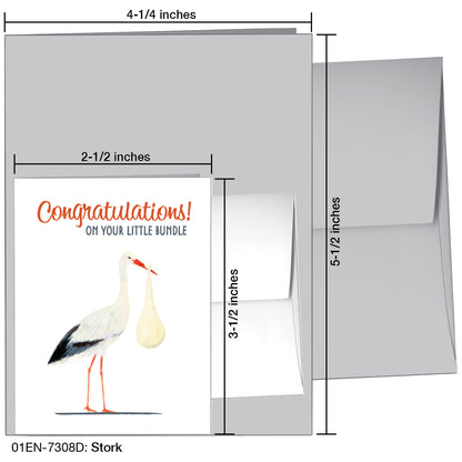 Stork, Greeting Card (7308D), Enclosure, printedcanvas.com